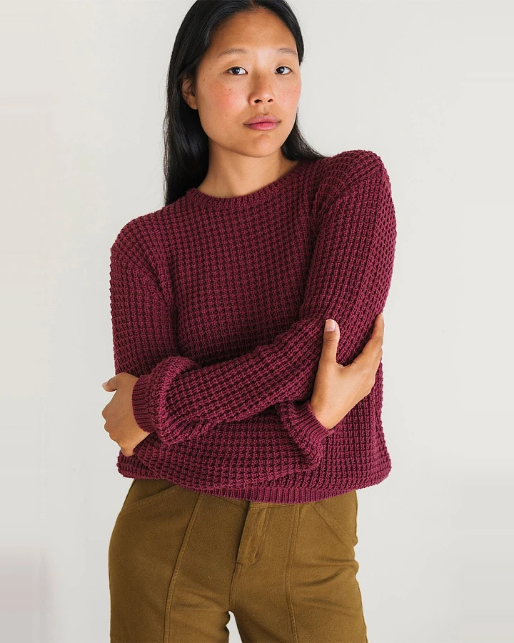 TWOTHIRDS Damen vegan Pullover Teresa Dark Cranberry