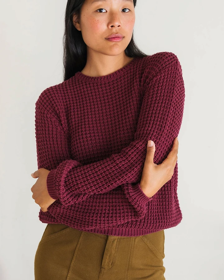 TWOTHIRDS Damen vegan Pullover Teresa Dark Cranberry