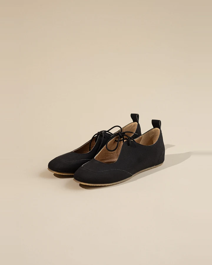 AGAZI Damen vegan Ballerina Flats Louise Schwarz