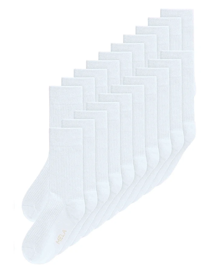 MELA Damen vegan Socken Multipack 20x Weiß