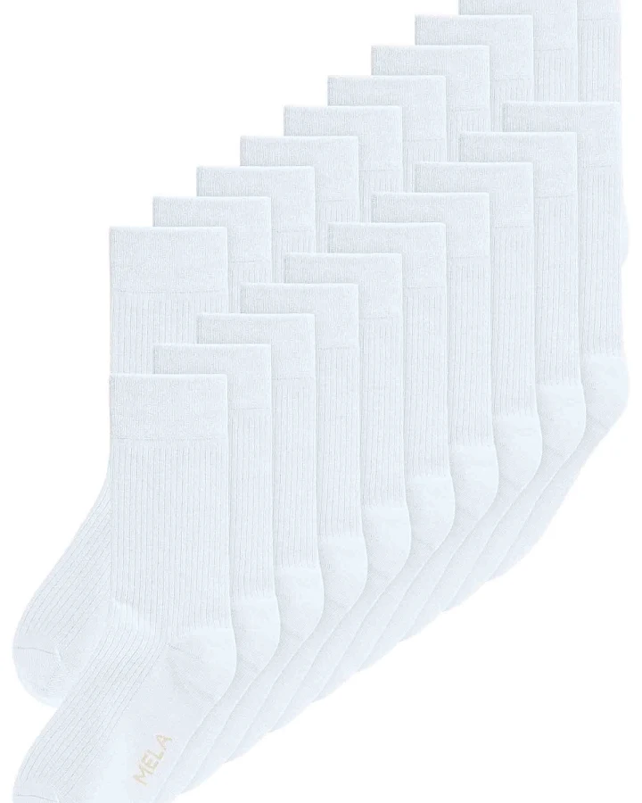 MELA Damen vegan Socken Multipack 20x Weiß