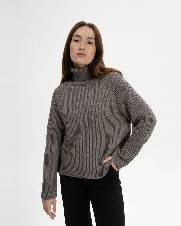 Rollkragenpullover Rippstrick Chirha