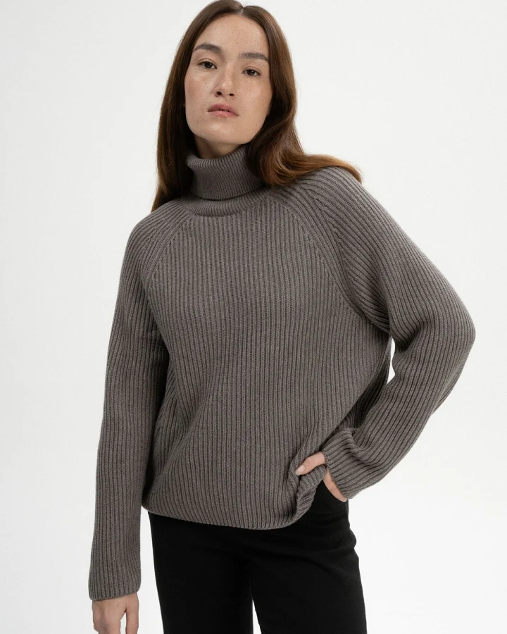Rollkragenpullover Rippstrick Chirha