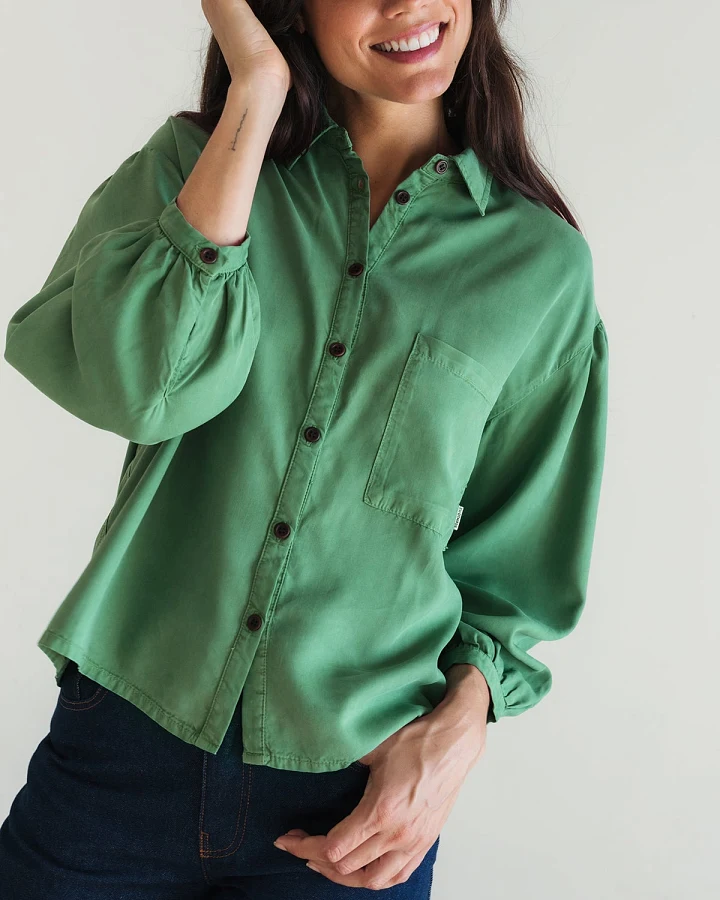 TWOTHIRDS Damen vegan Hemd Recco Grün