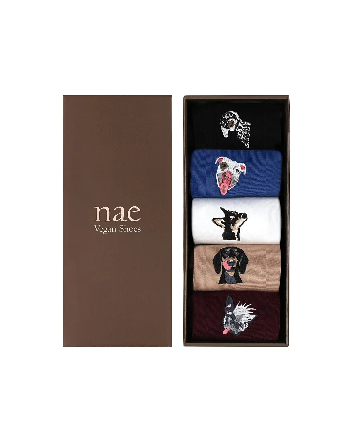 NAE Damen vegan Multipack 5x Socken Doggie Multicolor