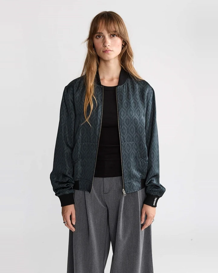 Yahmo Damen vegan Jacke Bomber Reversible Ruth Opal/Schwarz