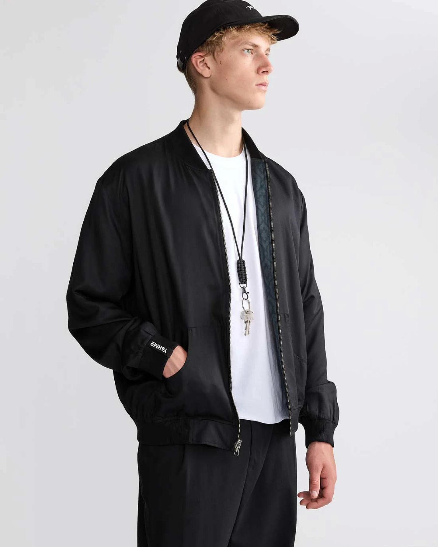 Yahmo Herren vegan Jacke Bomber Reversible Laslo Opal/Blue – Ansicht 2