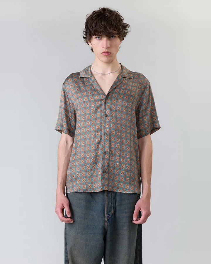 Yahmo Herren vegan Hemd Muck Atlas Beige Blau