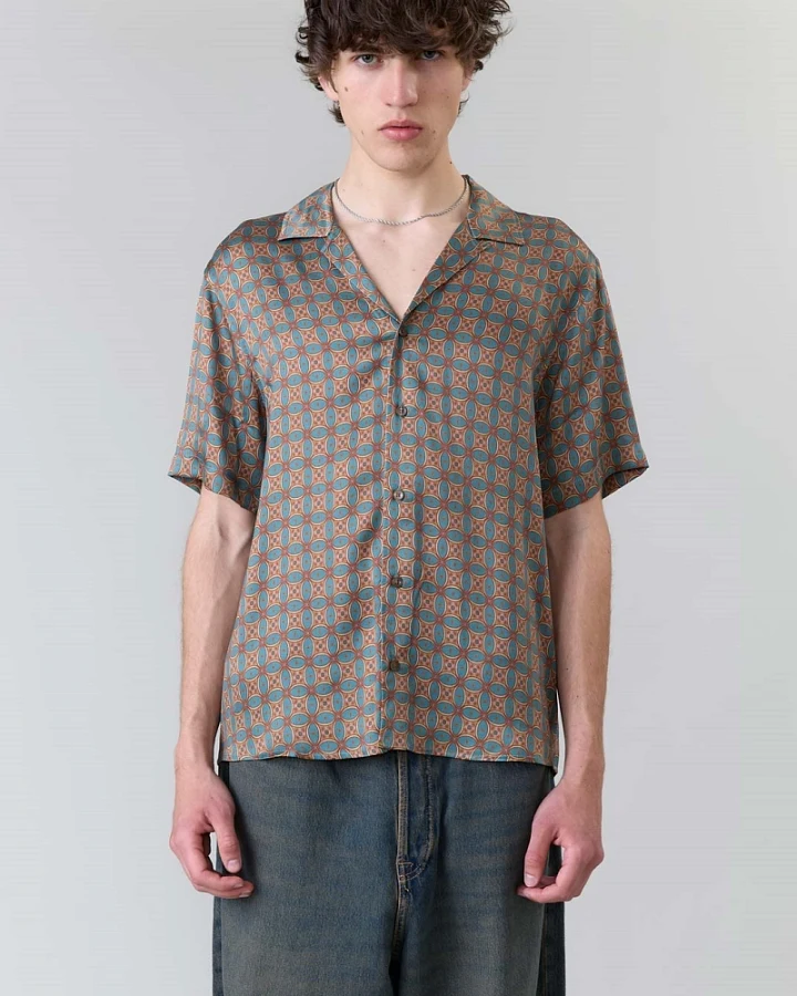 Yahmo Herren vegan Hemd Muck Atlas Beige Blau