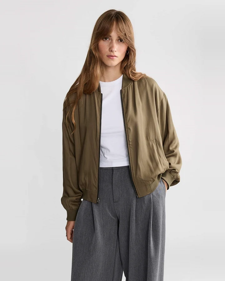 Yahmo Damen vegan Jacke Bomber Reversible Lene Leo/Olive