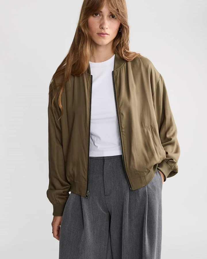 Yahmo Damen vegan Jacke Bomber Reversible Lene Leo/Olive
