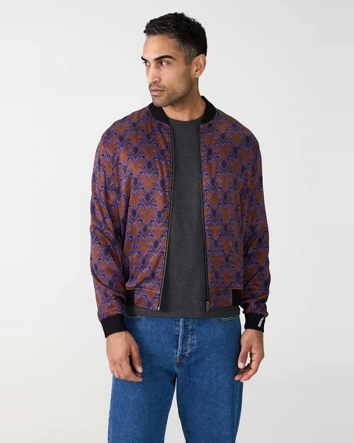 Yahmo Herren vegan Jacke Bomber Reversible Laslo Moka/Navy
