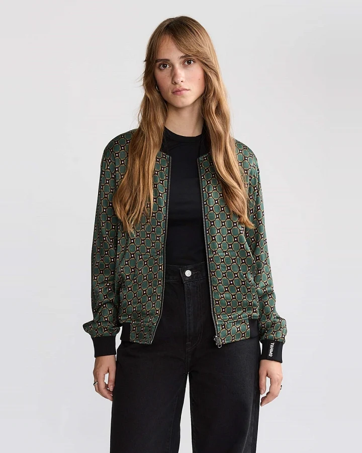 Yahmo Damen vegan Jacke Bomber Reversible Ruth Emerald/Schwarz
