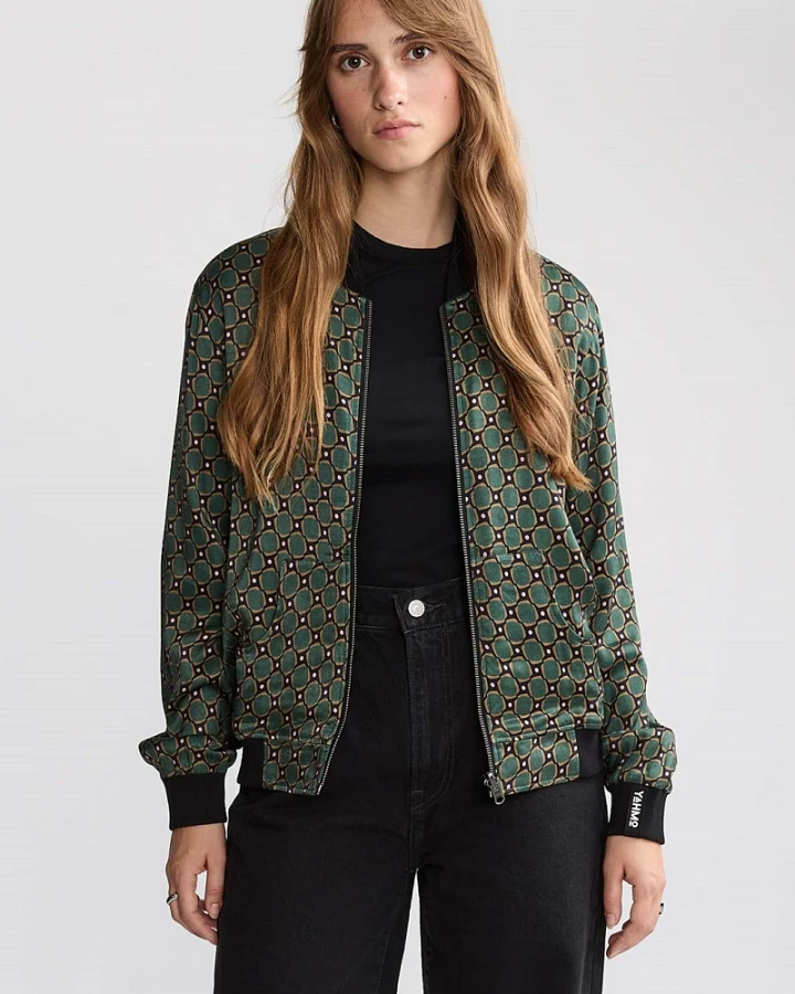 Yahmo Damen vegan Jacke Bomber Reversible Ruth Emerald/Schwarz