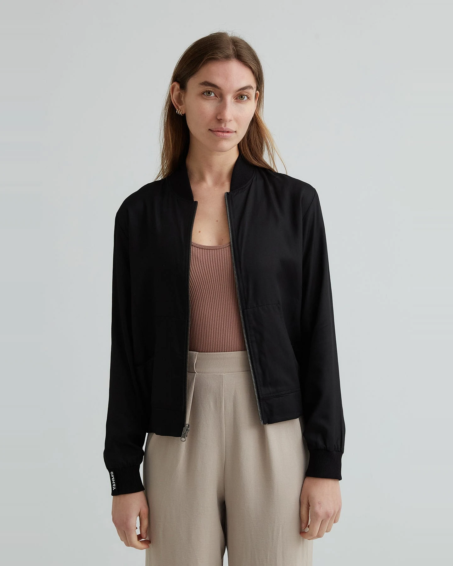 Yahmo Damen vegan Jacke Bomber Reversible Ruth Kaleidoscope/Schwarz – Ansicht 2