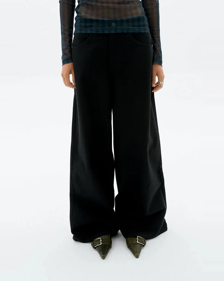 Thinking MU Damen vegan Hose Weites Bein Hedda Schwarz