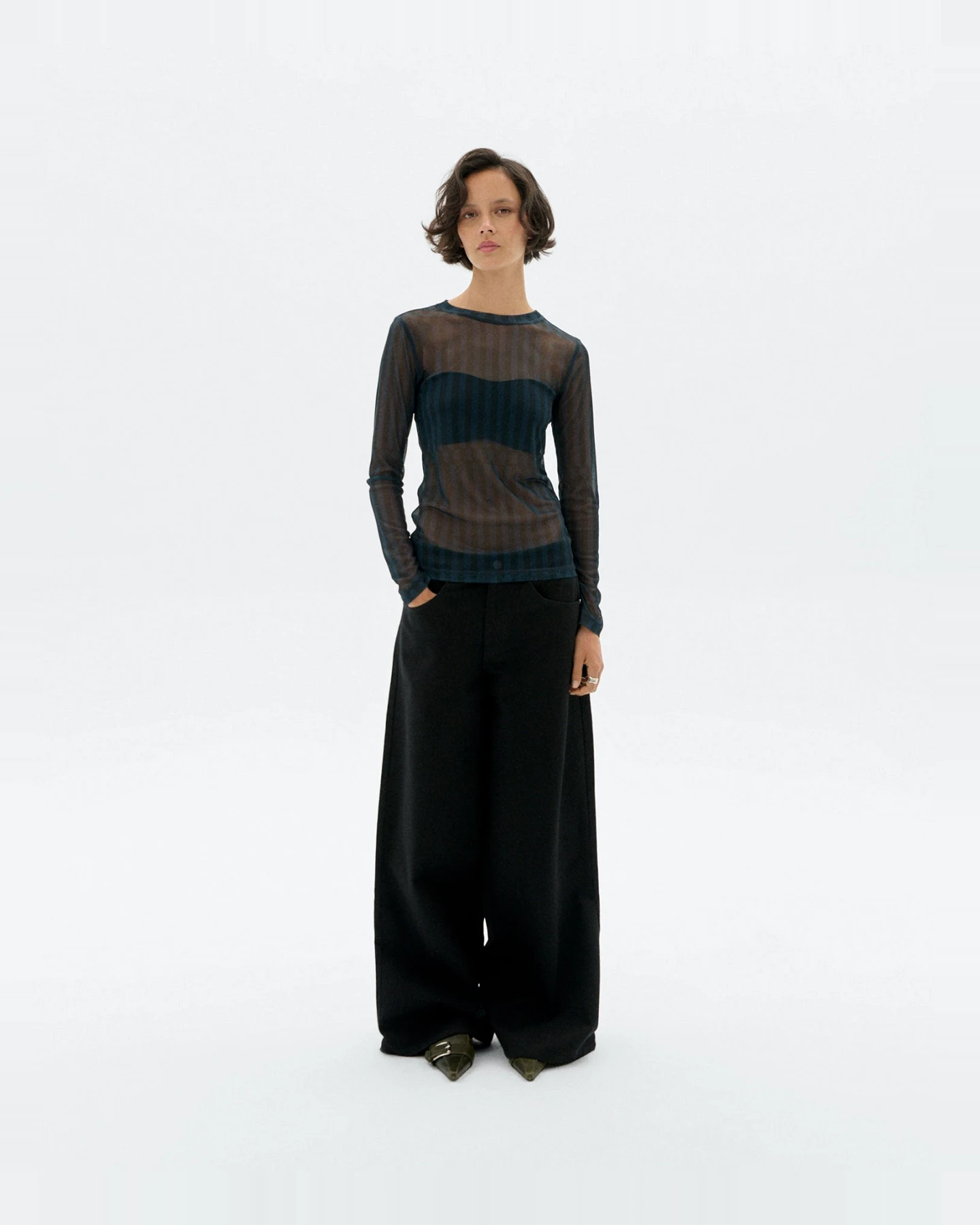 Thinking MU Damen vegan Hose Weites Bein Hedda Schwarz – Ansicht 2