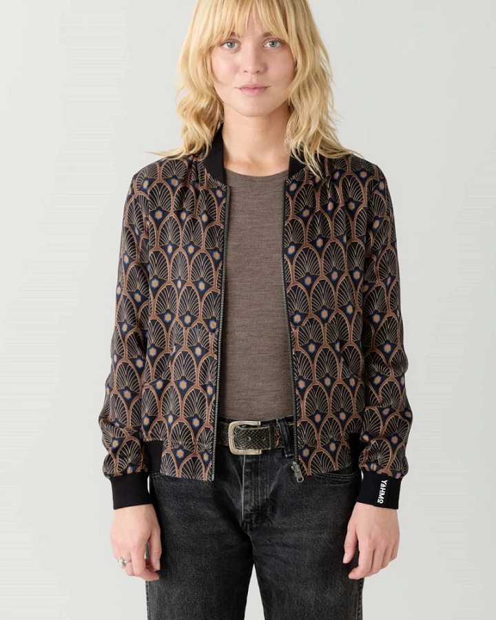 Yahmo Damen vegan Jacke Bomber Reversible Ruth Metropolis/Blue