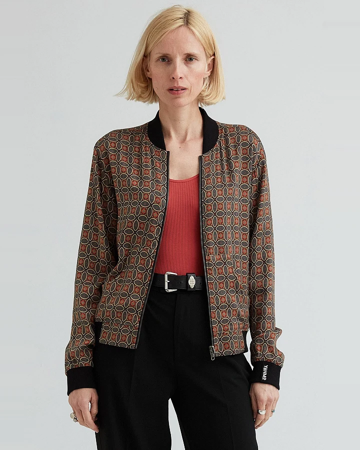 Yahmo Damen vegan Bomberjacke Ruth Reversible Nostalgia/Pine
