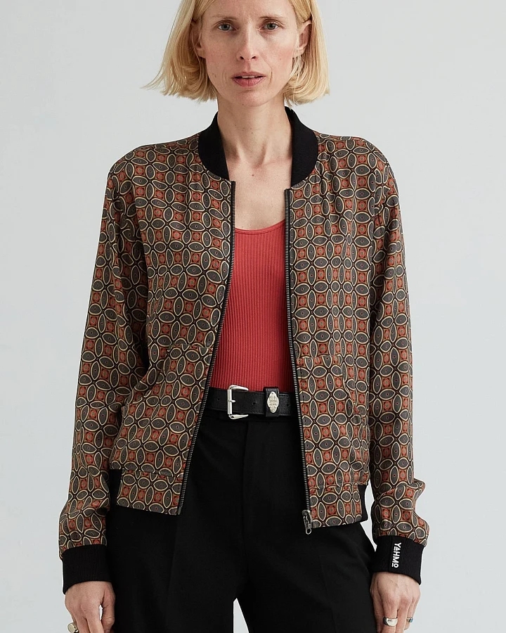 Yahmo Damen vegan Bomberjacke Ruth Reversible Nostalgia/Pine