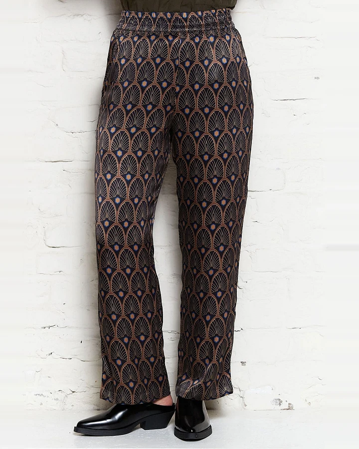 Yahmo Damen vegan Hose Hilde Metropolis Schwarz/Braun