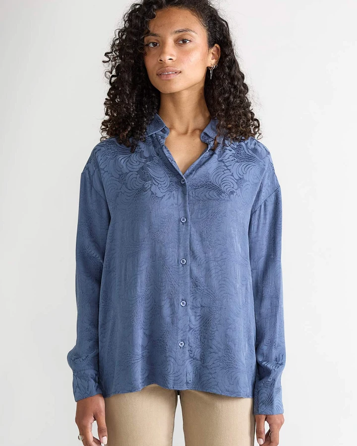 Yahmo Damen vegan Hemd Mona Zen Indigo