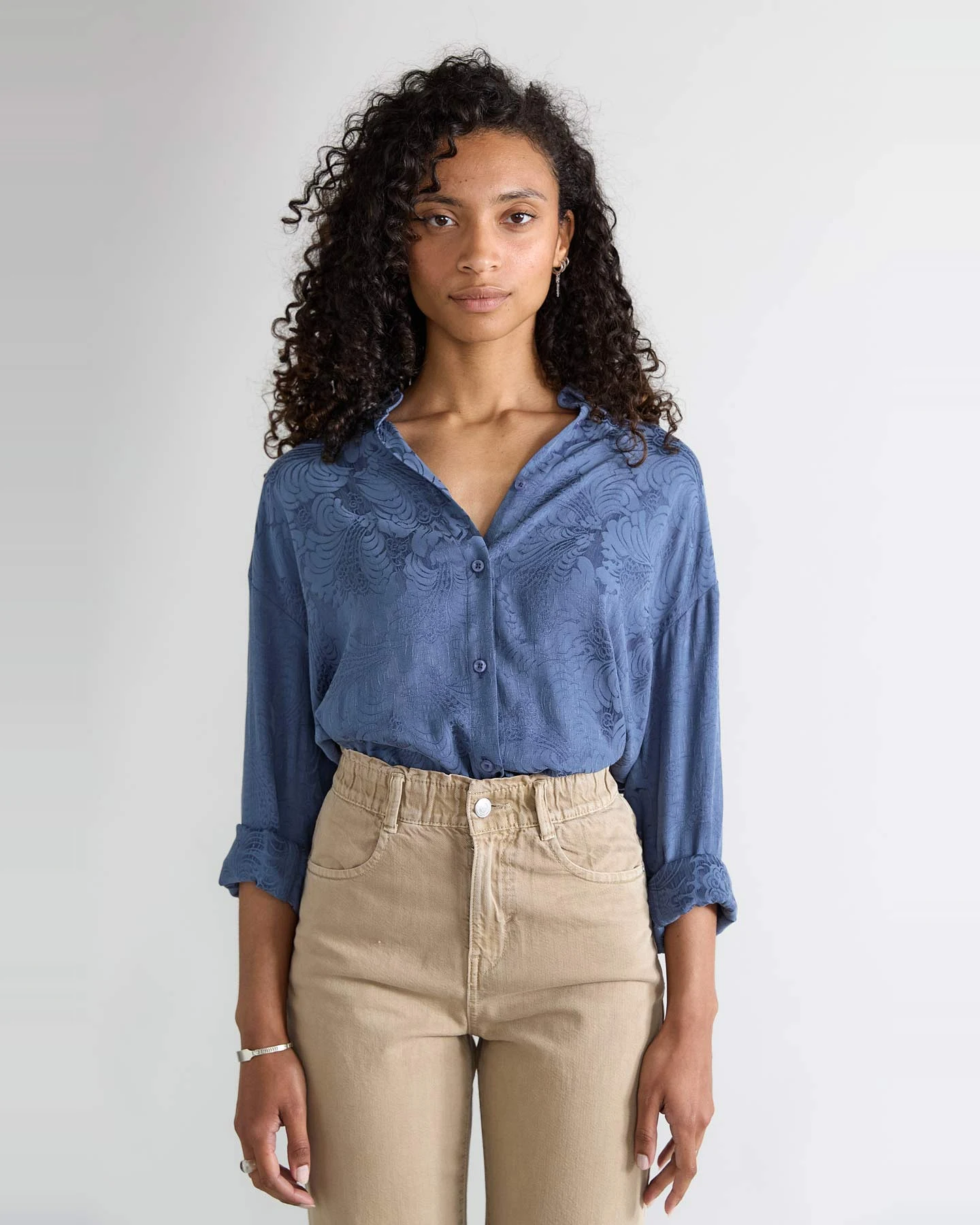 Yahmo Damen vegan Hemd Mona Zen Indigo – Ansicht 2