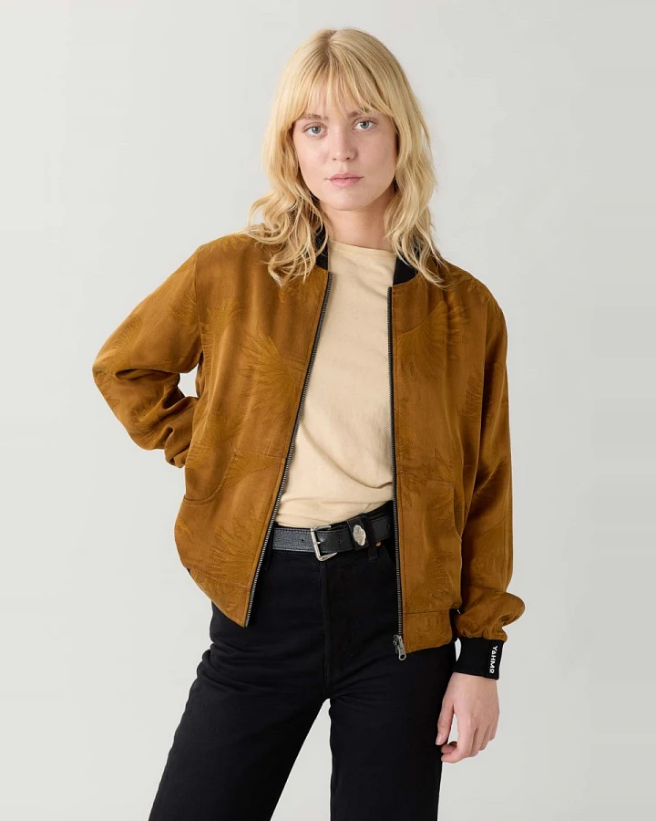 Yahmo Damen vegan Jacke Bomber Reversible Ruth Sandelholz/Schwarz