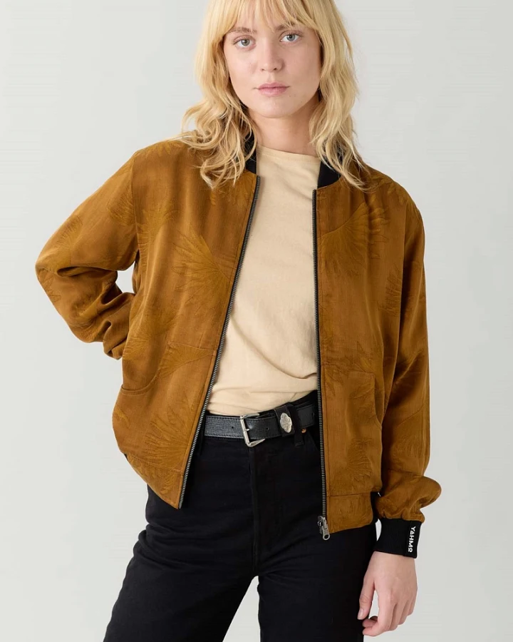 Yahmo Damen vegan Jacke Bomber Reversible Ruth Sandelholz/Schwarz