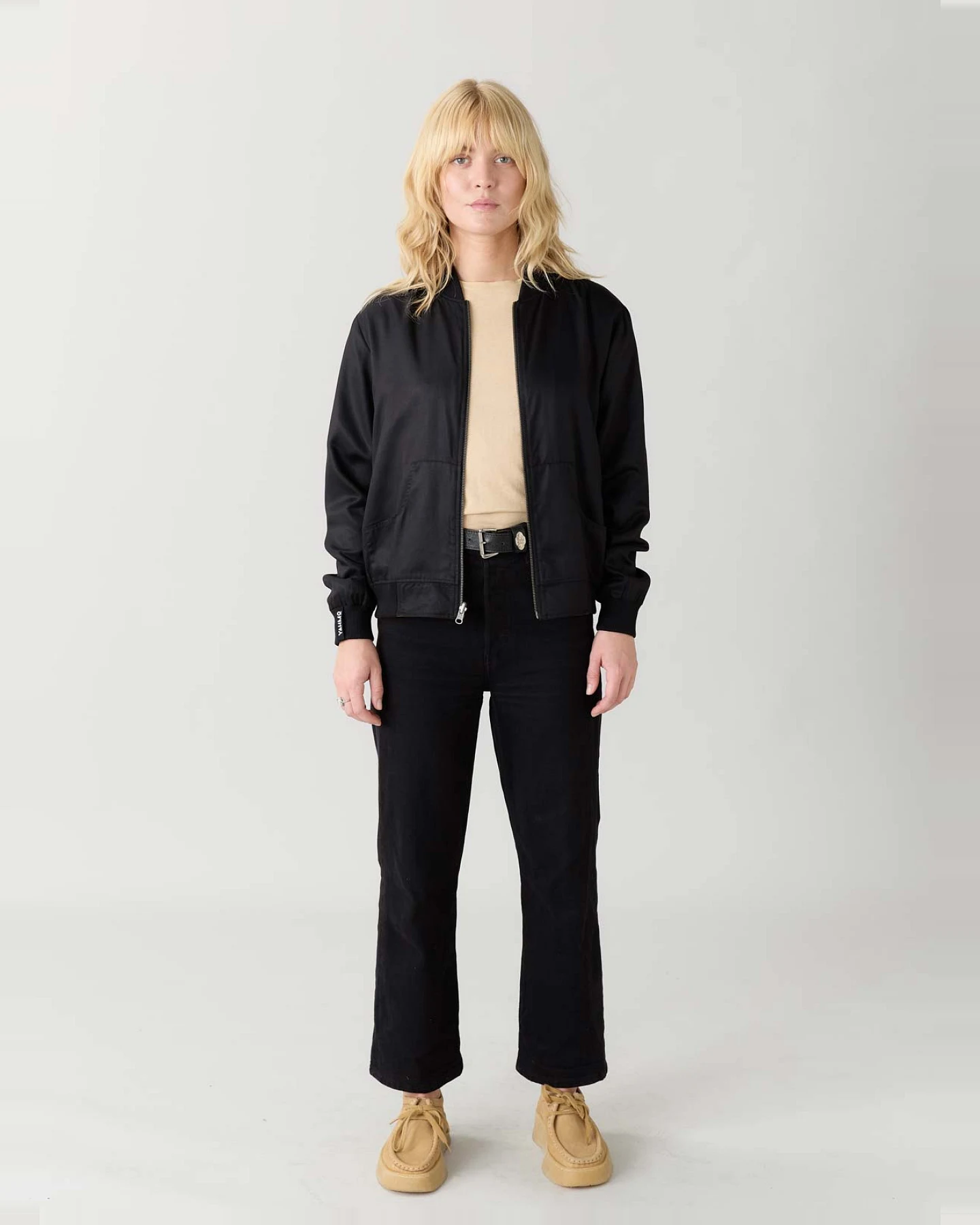 Yahmo Damen vegan Jacke Bomber Reversible Ruth Sandelholz/Schwarz – Ansicht 2