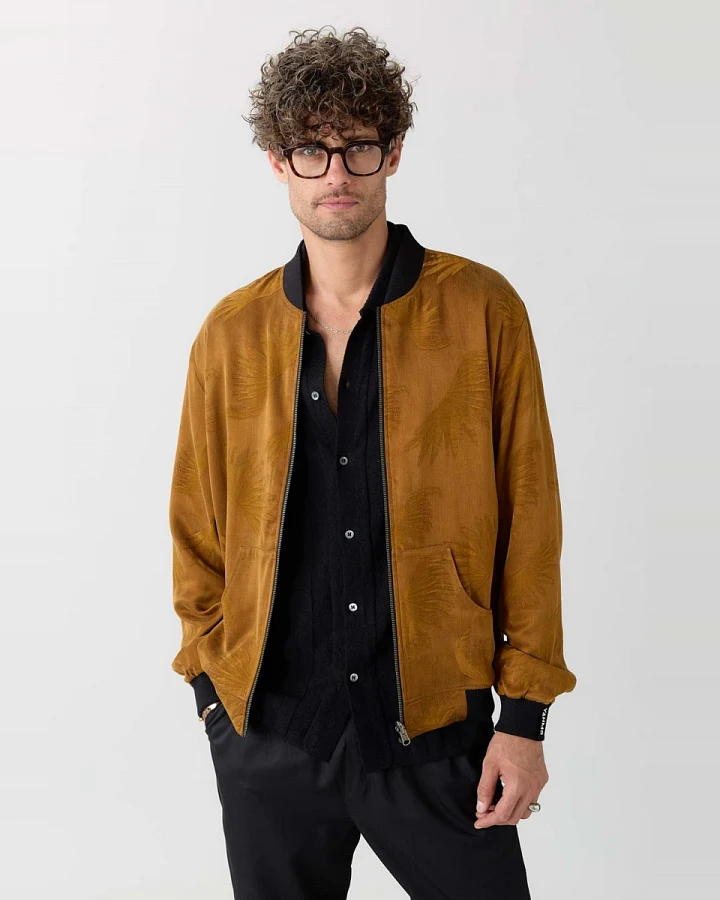 Yahmo Herren vegan Jacke Bomber Reversible Laslo Sandelholz/Schwarz