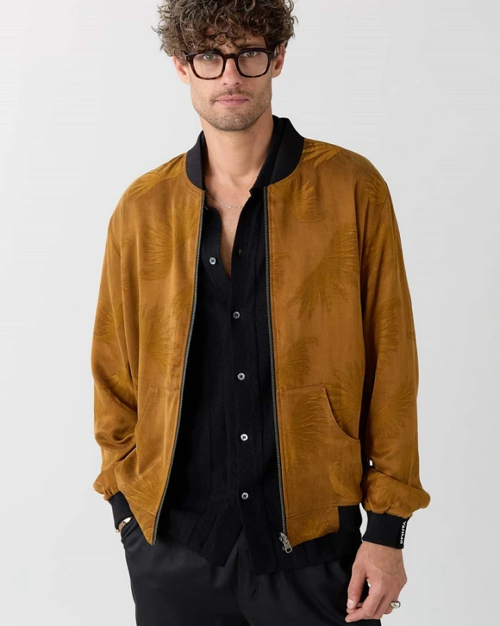 Yahmo Herren vegan Jacke Bomber Reversible Laslo Sandelholz/Schwarz