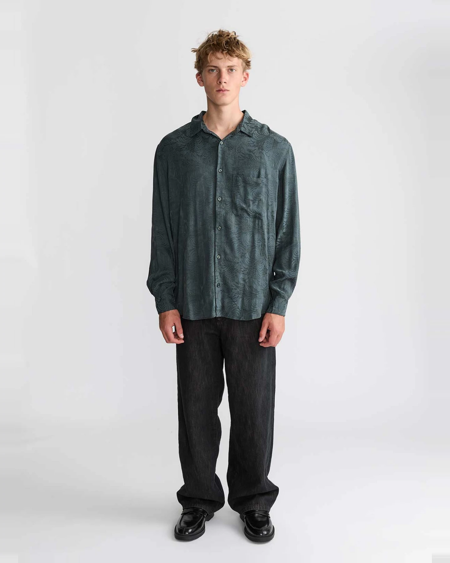 Yahmo Herren vegan Hemd Hans Eclipse Blau – Ansicht 2