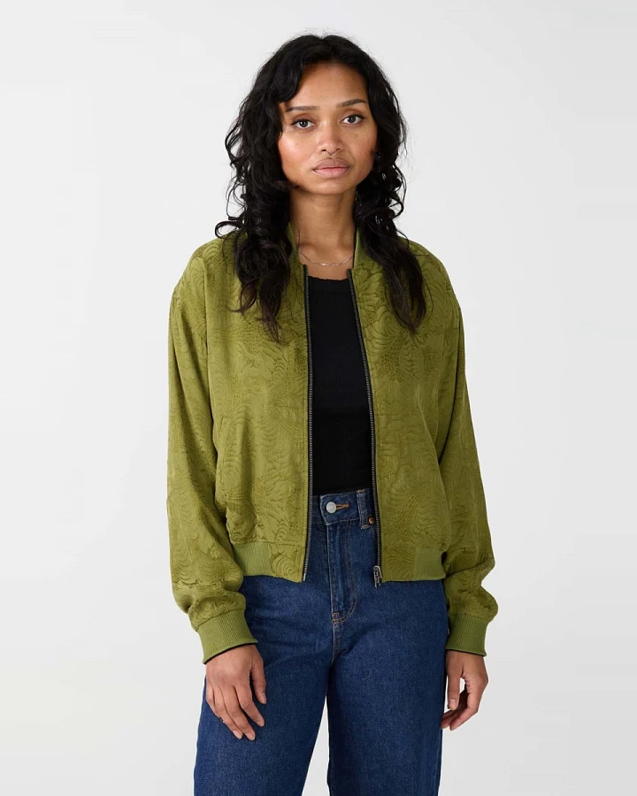 Yahmo Damen vegan Jacke Bomber Reversible Lene Moos/Schwarz