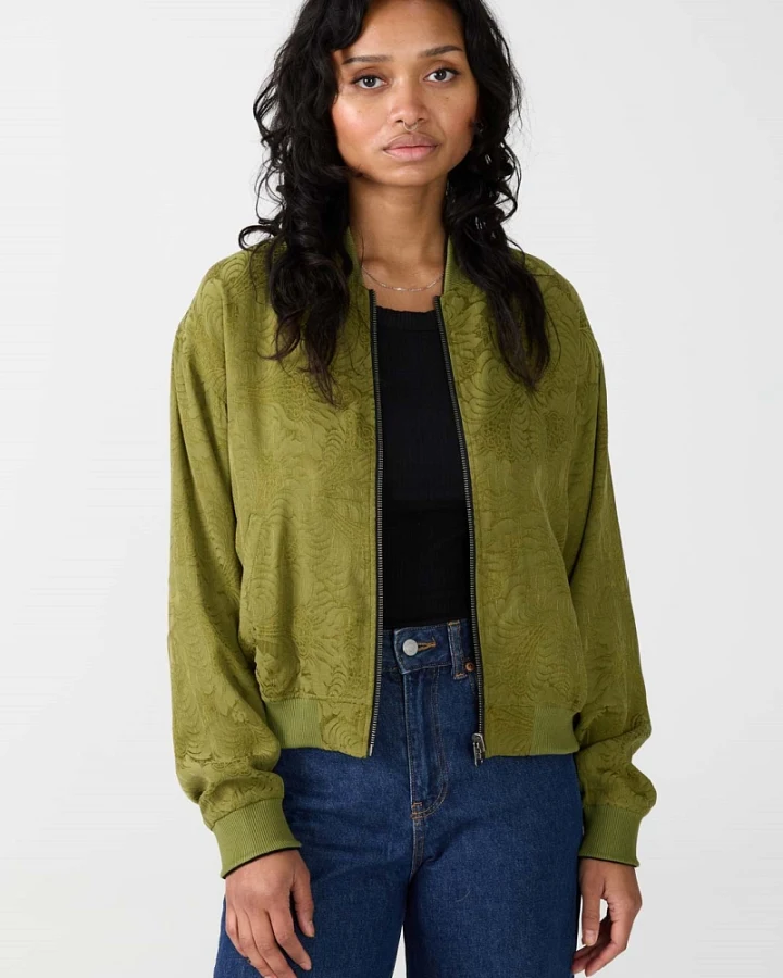 Yahmo Damen vegan Jacke Bomber Reversible Lene Moos/Schwarz