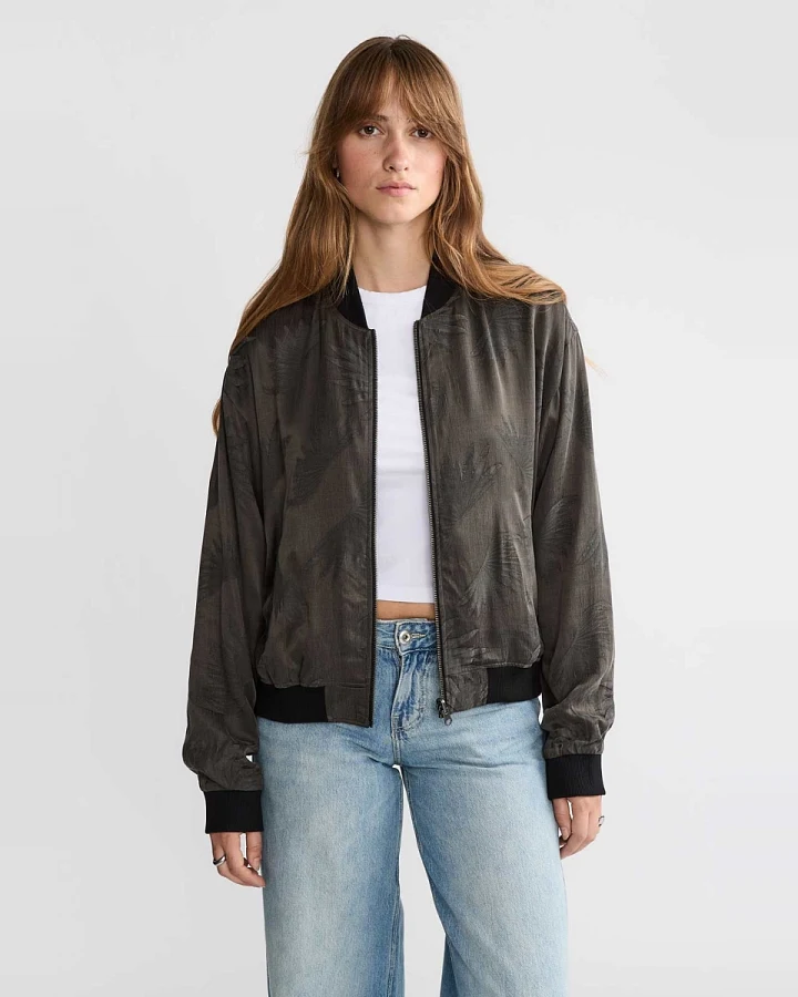 Yahmo Damen vegan Jacke Bomber Reversible Lene Onyx/Schwarz