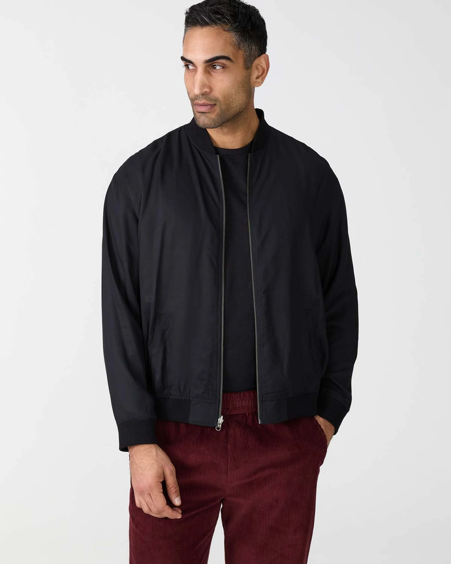Yahmo Herren vegan Jacke Bomber Reversible Fred Onyx/Schwarz – Ansicht 2