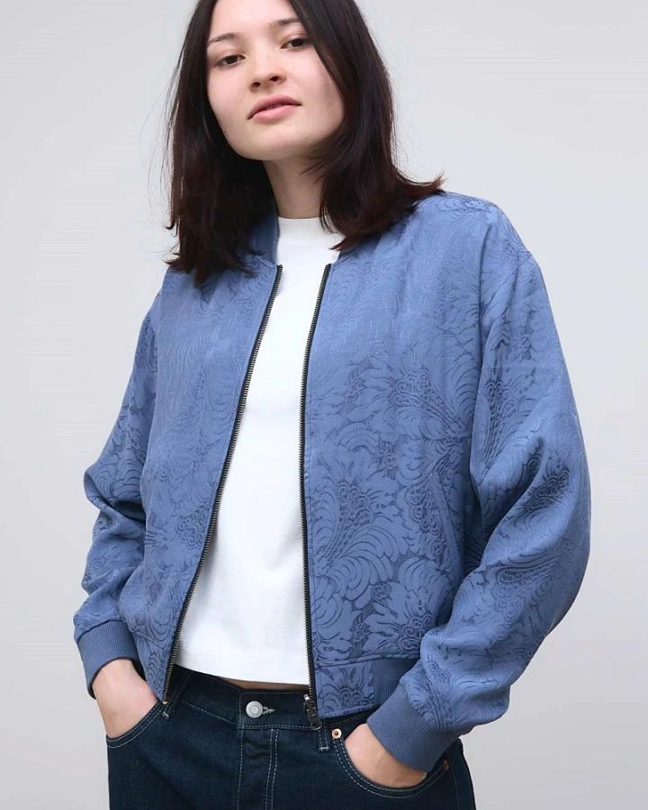 Yahmo Damen vegan Jacke Bomber Reversible Lene Blau