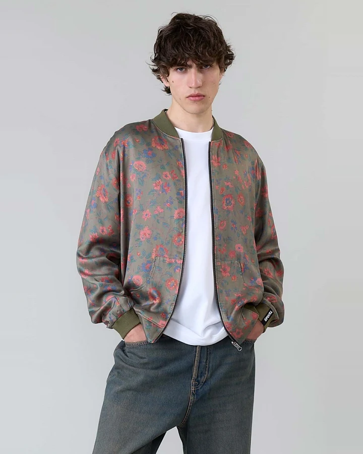 Yahmo Herren vegan Jacke Bomber Reversible Laslo Daydream/Olive
