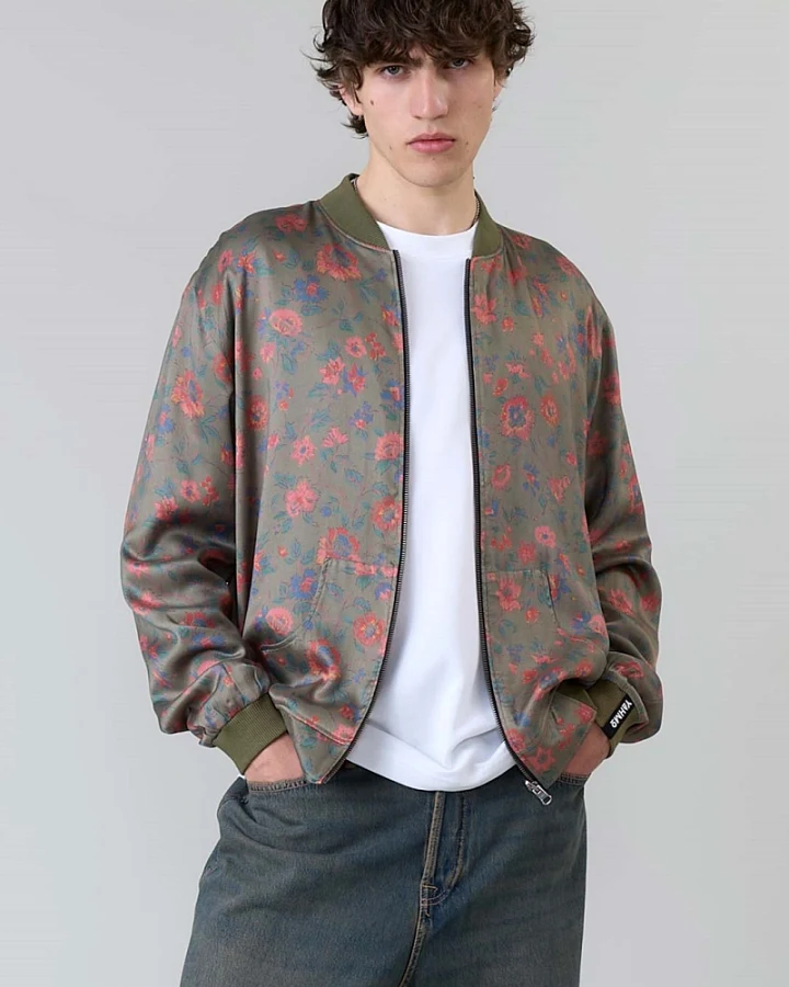 Yahmo Herren vegan Jacke Bomber Reversible Laslo Daydream/Olive