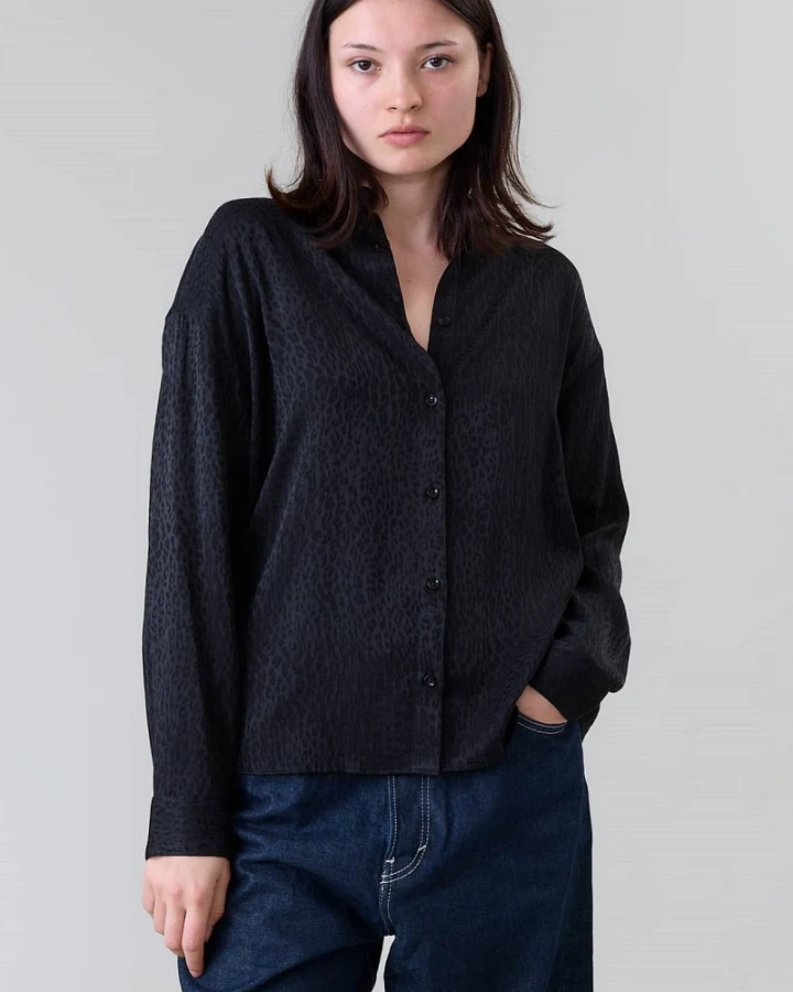 Yahmo Damen vegan Hemd Mona Leo Schwarz