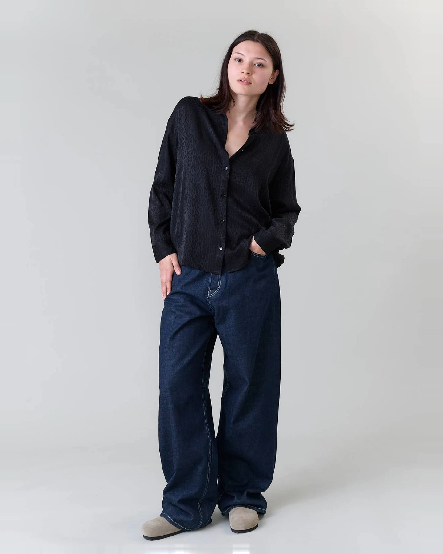 Yahmo Damen vegan Hemd Mona Leo Schwarz – Ansicht 2
