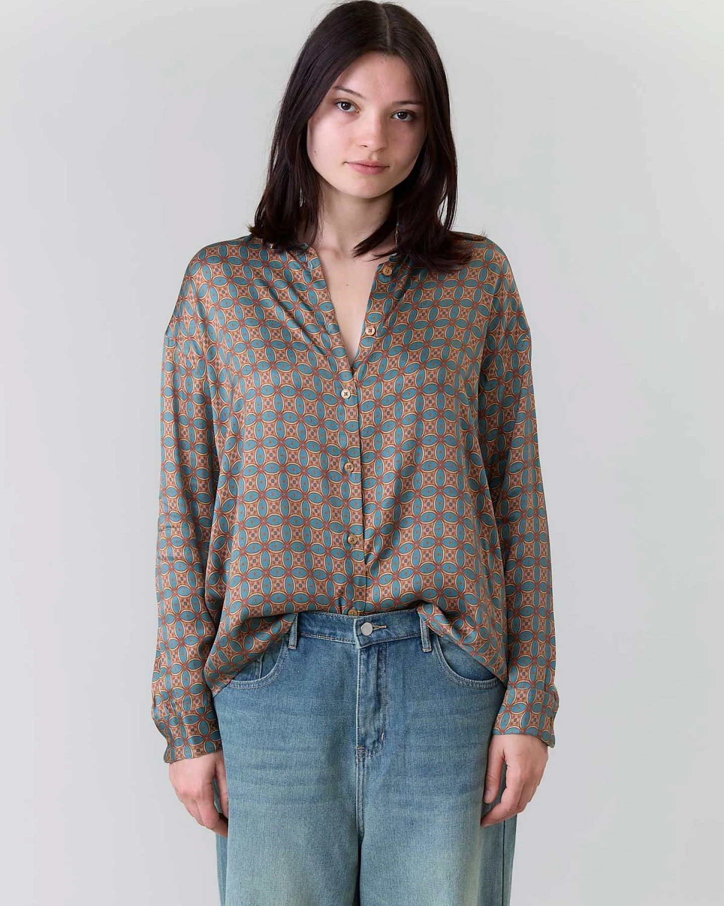 Yahmo Damen vegan Hemd Mona Atlas Blau – Ansicht 2