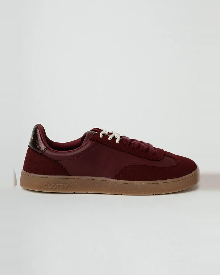 Clotsy Damen vegan Sneaker Senda Burgundy