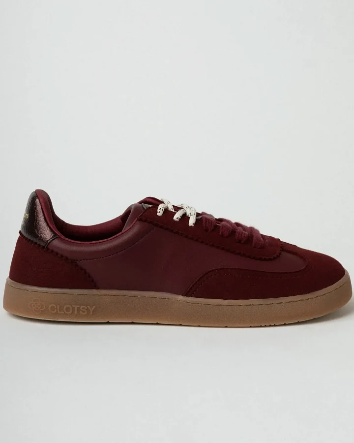 Clotsy Damen vegan Sneaker Senda Burgundy
