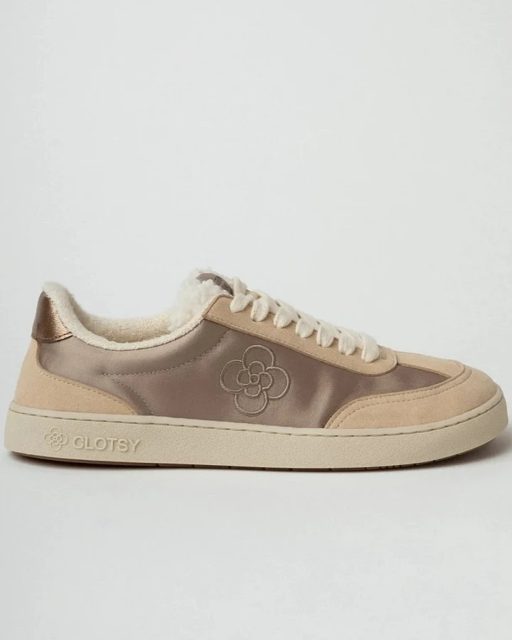 Clotsy Damen vegan Sneaker Luzia Satin Beige