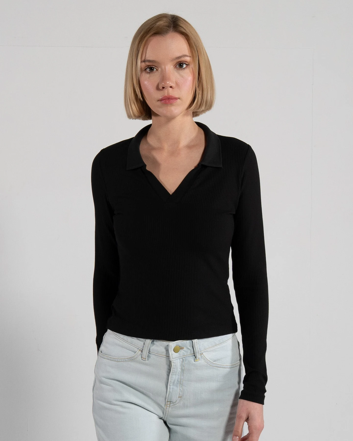 GORG Damen vegan Multipack 2x Langarmshirts Schwarz & Beige – Ansicht 2