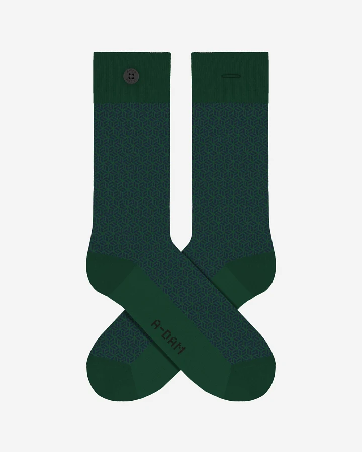 Socken Block Pattern Grün