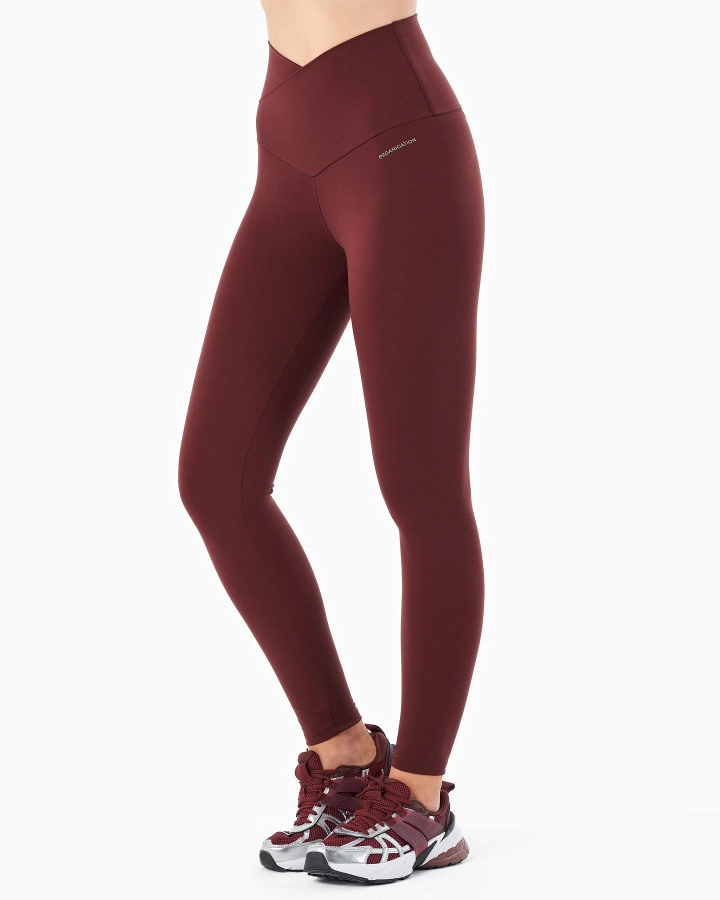 ORGANICATION Damen vegan Leggings Hohe Taille Libby Bordeaux – Ansicht 2
