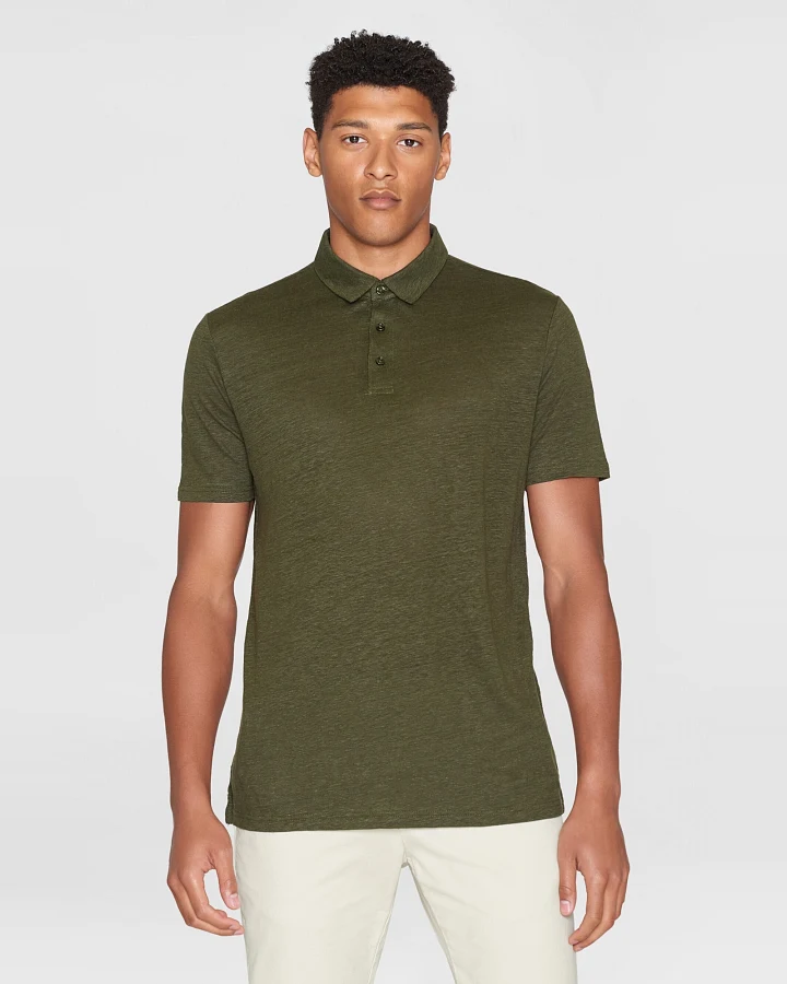 KnowledgeCotton Apparel Herren vegan Polohemd Forrest Nachtgrün